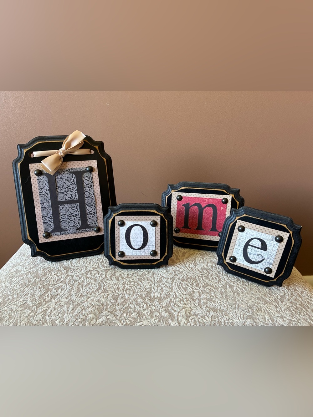 “HOME” Decor, Plaques w/ Dowel Stands